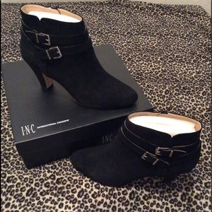 INC suede ankle boots.